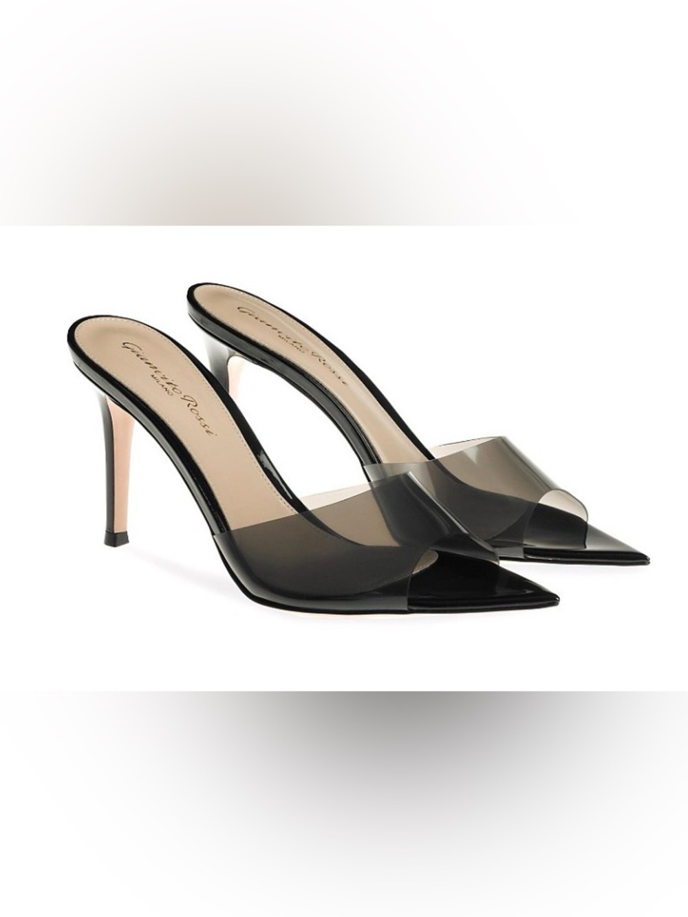 Gianvito Rossi Elle transparent mules heals 37.5